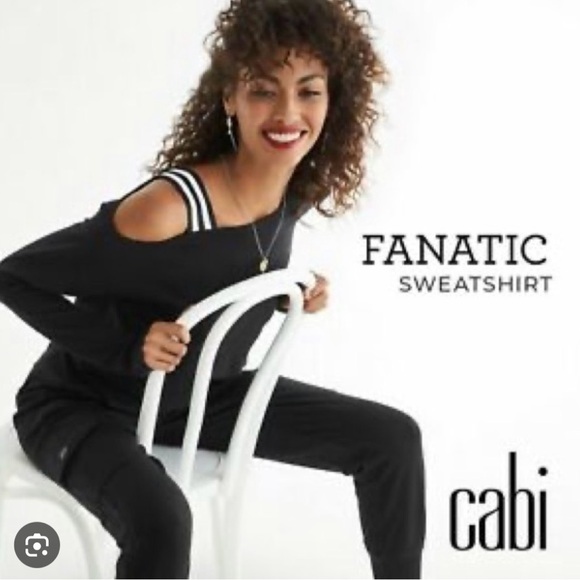 Cabi Black Off-Shoulder sweatshirt - Picture 2 of 4